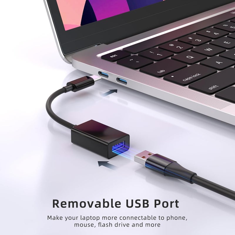 MAXAUX USB C to USB 3.0 Adapter [2 Pack], USB C Male to USB Female OTG Cable Thunderbolt3 to USB Adapter Compatible with MacBook Pro/Air, iPhone 16 Pro Max/16 Plus/16/15, Galaxy S24/S23/S22/S21 - Image 3